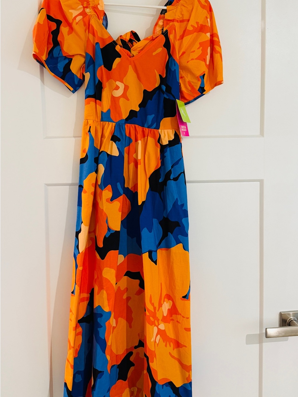 Bright Orange & Blue Floral dress